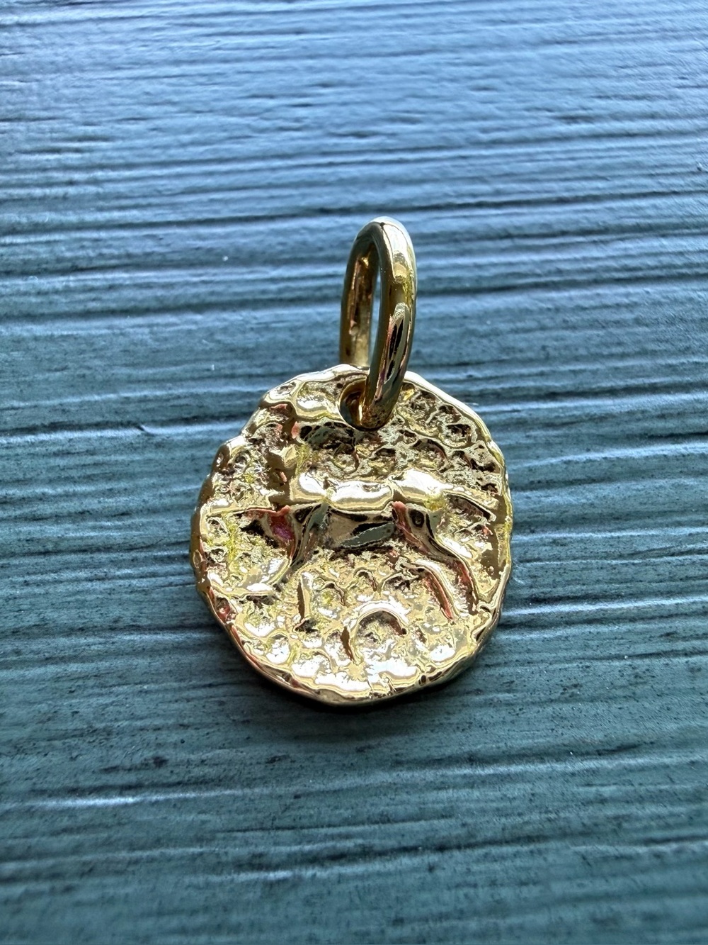 Monica Vinader Siren Small Coin Pendant Charm 18k Yellow Gold Vermeil